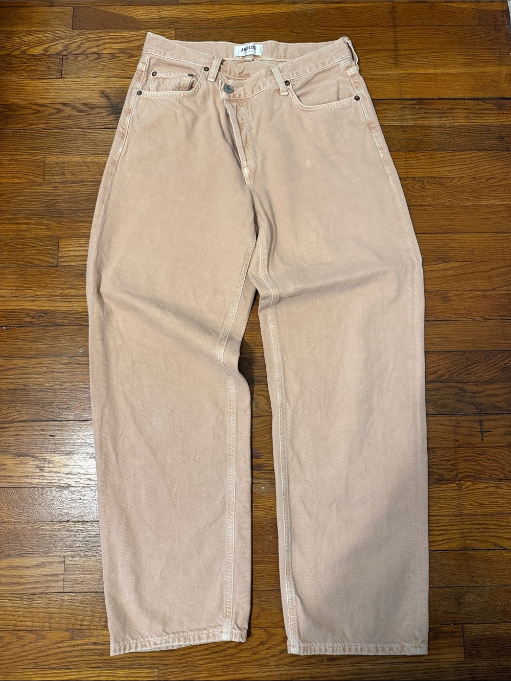 Apricot/Pink Tone Agolde Straight-Leg Jeans